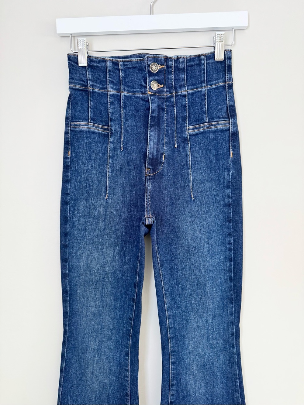Free People Dark Blue High-Waist Flare Jeans - Picture 5 of 15